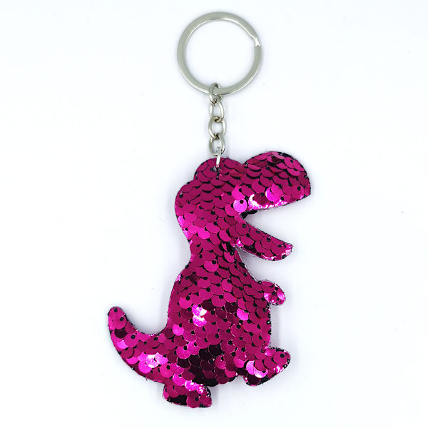 (Set om 5) Dinosaurienyckelringar för barn, nyckelringar för flickor, färgglada paljettnyckelringar, glitternyckelringar, skolväsktillbehör, barnfickpresenter