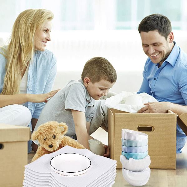 100 stk. skumindpakning 10x15cm, skumtasker, flyttebobleplast, bobleplast rulle, bobleplast, skumindpakning til flyttekasser, service, tallerkener, tallerkener W