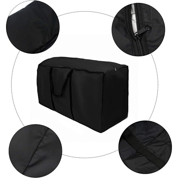 Vattentät Förvaringsväska för Trädgårdsmöbelkuddar, 210D Oxfordtyg Utomhus Förvaringsöverdrag Vattentätt Anti-UV Uteplats Tygtäckning (116x47x51cm)