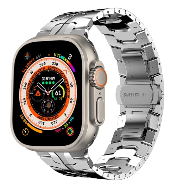 Kompatibel med Apple iWatch-rem, hurtigutløselig rustfritt stål metall erstatningsrem, kompatibel med iWatch smartklokke (38/40/41mm)
