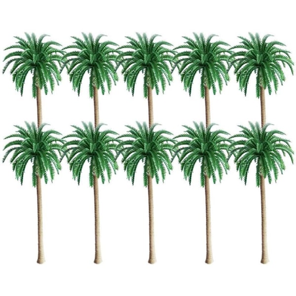 10 stycken Coconutrum Modell Palmträd av landskapsmodell, ett grönt landskapslandskap Palmträd sceneri, kokospalm miniatyrväxt bonsai gropar