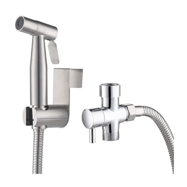 WC-duschset med termostatblandare och handdusch för intimhygien, anti-skållning, i kromad mässing, toalettbidéspray, bidédusch