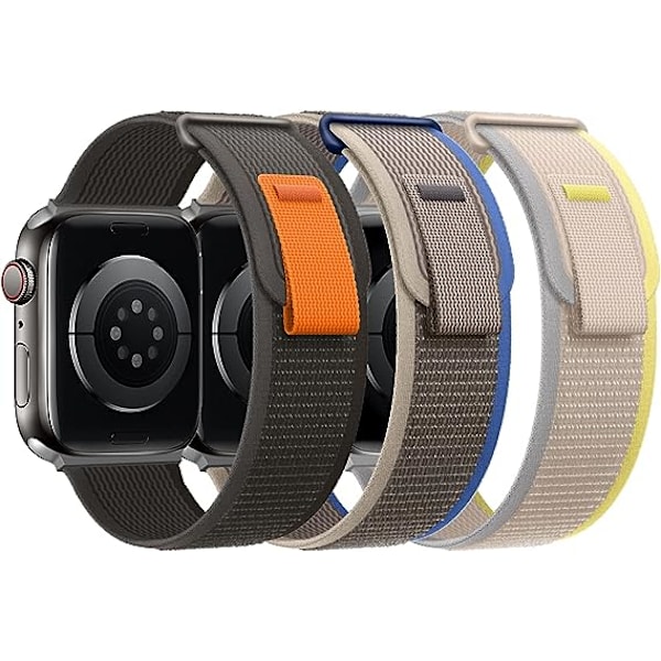 Canvas sportband (tre olika färger, exklusive klockor), kompatibel med Apple Watch-band 38mm 40mm 41mm, lämplig för iWatch SE serie 8/7