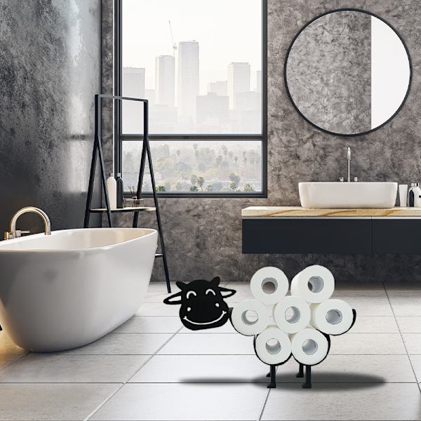 Uutuus WC-paperiteline Eläin Lehmä WC-paperiteline Hauskat Kylpyhuoneen Tarvikkeet Metalli WC-paperirullanpidike Koti Dekor