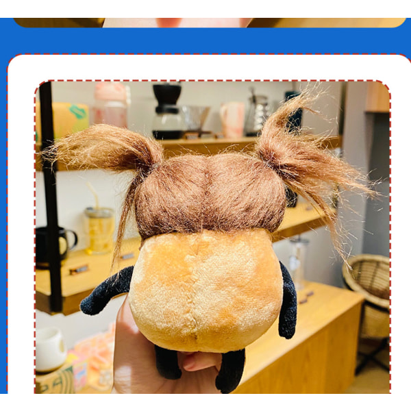 Rolig plysch stekt potatis kreativ bilnyckelring student skolväska hänge
