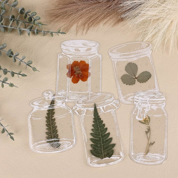 20 kpl kukkakirjanmerkki, (tavallinen pullo) läpinäkyvä kukkakirja