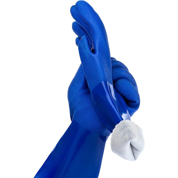 Husholdning PVC-handsker med behageligt bomuldsfoer, skridsikker overflade, køkkenopvask, ekstra tykkelse, køkkenrengøring, arbejde, maling, Pe