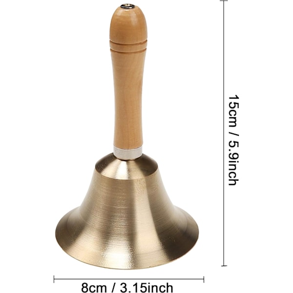 Super Loud Solid Brass Hand Call Bell