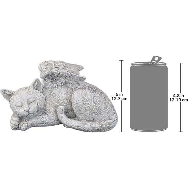 Design Minnesmärke Katt Husdjur Ängel Staty Heders Gravsten, polyresin, antik sten