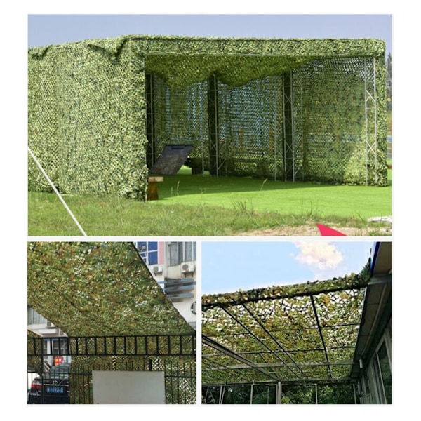 Rektangulært skyggesejl i grønt camouflage mesh, 4x5m, camouflage design