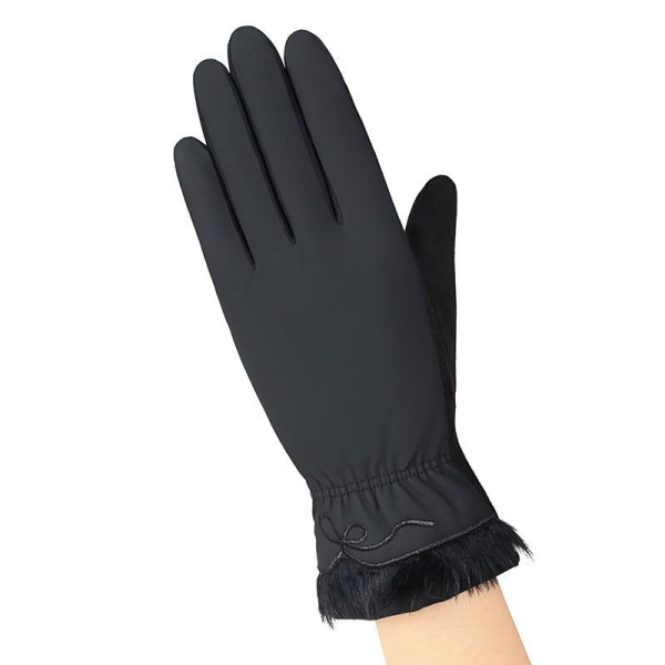 Vinterhandskar med pekskärm för damer Varmfodrade fingerdubbellagers pekskärmshandskar, regntäta handskar för kvinnor