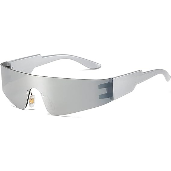 Futuristisset lasit Hopea Futuristisset aurinkolasit Alien Cyclops Futuristisset aurinkolasit Aurinkolasit Sopii Halloweeniin, Cosplay-asu rekvisiitta lasit