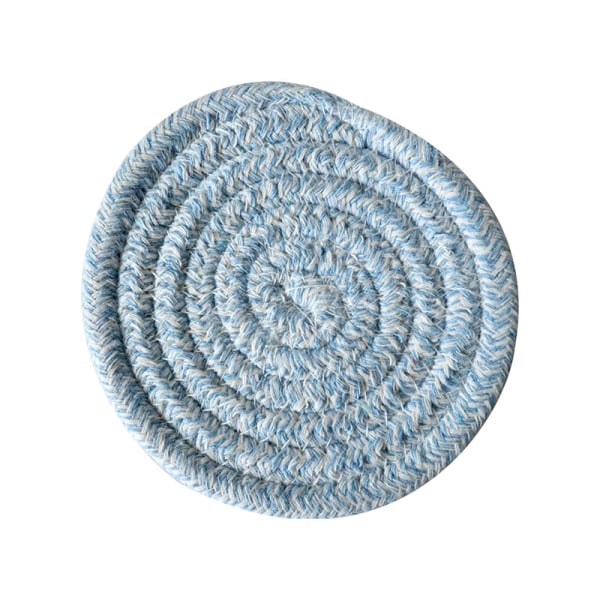 18 cm-ljusblått blomgarn-set med 4 multifunktionsvävd bomull Y