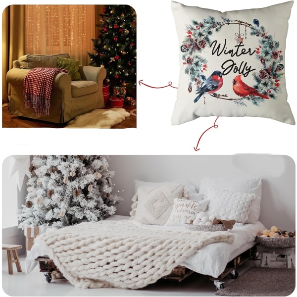 Christmas pillowcase 45*45cm Merry Christmas pattern Christmas decorative pillowcase suitable for sofa bed