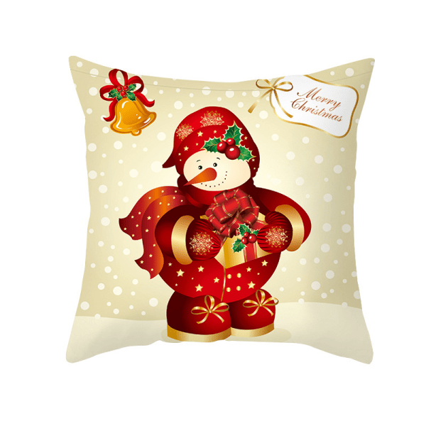 Cartoon Santa Claus Series Christmas Pillow Cover Office Sofa Cushion Pillow Cover (2 pieces)