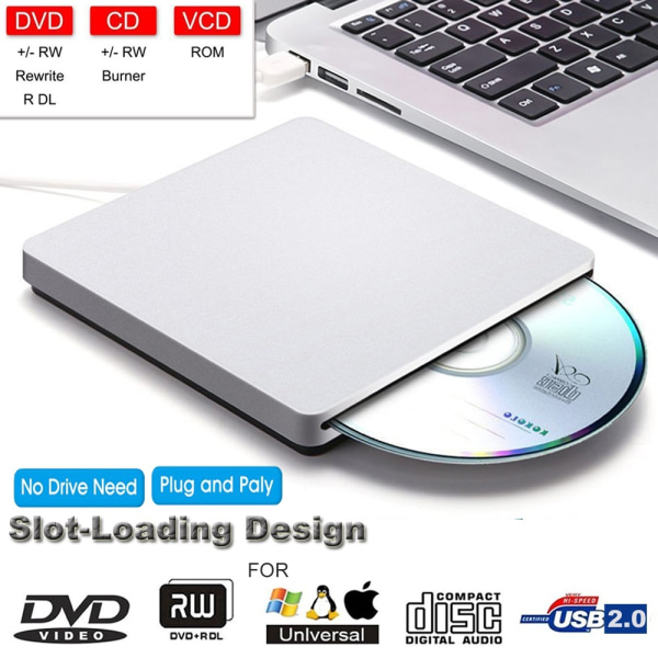Extern USB 2.0 CD/DVD-enhet