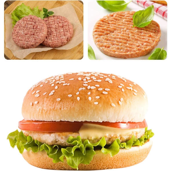 500-pack Non-Stick Hamburgerpresspapper - 9 cm i diameter