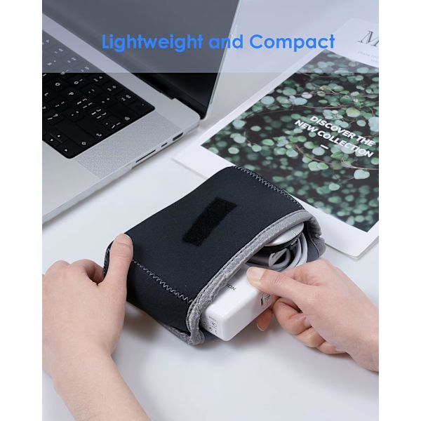 Grå-s-LENTION Förvaringsväska/Bärväska för Elektroniska Tillbehör (Adapter, Laddare, Trådlös Mus, Mobiltelefon, Kablar, USB-minne, Powerbank, e