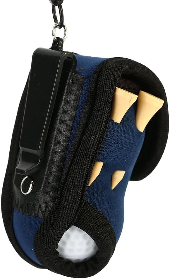 Marineblå - Golfbolddæksel, Golf Tee Taske, Golfbold og Tee Drikkepose med 2 Golfbolde og 4 Golf Tees (Tilfældige Farver), Golf Tilbehørssæt til