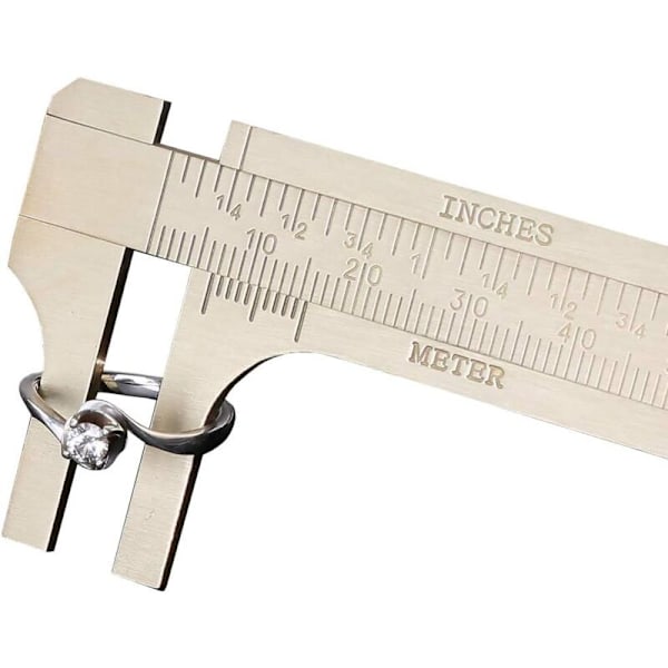 Kannettavat messinkiset vernier-työntömitat, retro metallinen viivain kaksoisasteikolla mm/tuuma 0-120mm
