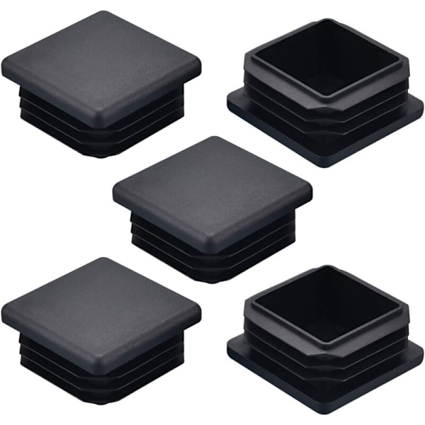 25 st Plast Fyrkantsrör Pluggar Rörplugg Fyrkantig Stolsbensskydd, Metallrörsplugg, Hållbar Halkskydd och Praktisk, 40x40 mm Plast Fyrkantig Innerplugg