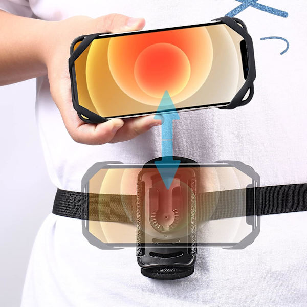 Smartphone-bälteshållare, universell ryggsäck för mobiltelefoner upp till 7'' tum - 360° rotation gym jogging cykling iPhone X 11 12 Max 13 Pro, Samsung Not