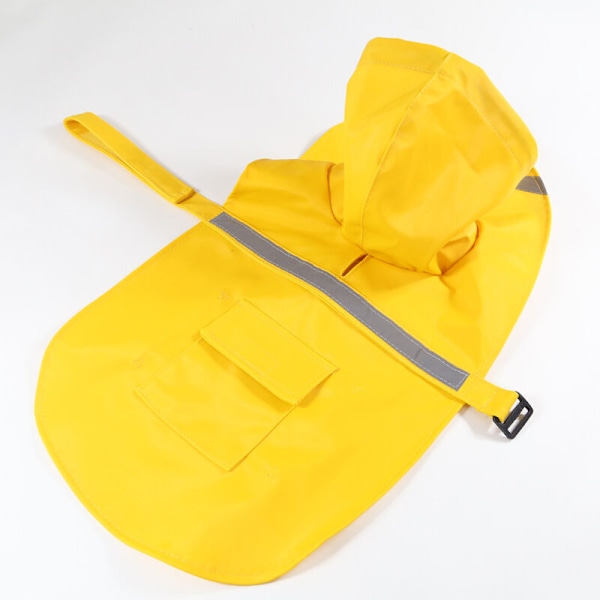 Vandtæt poncho frakke til store hunde med refleks - gul, XL (20-29kg)