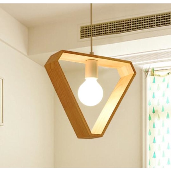 Ljuskrona Modern minimalistisk geometrisk ljuskrona i massivt trä lämplig för cafébar klädbutik (triangel)