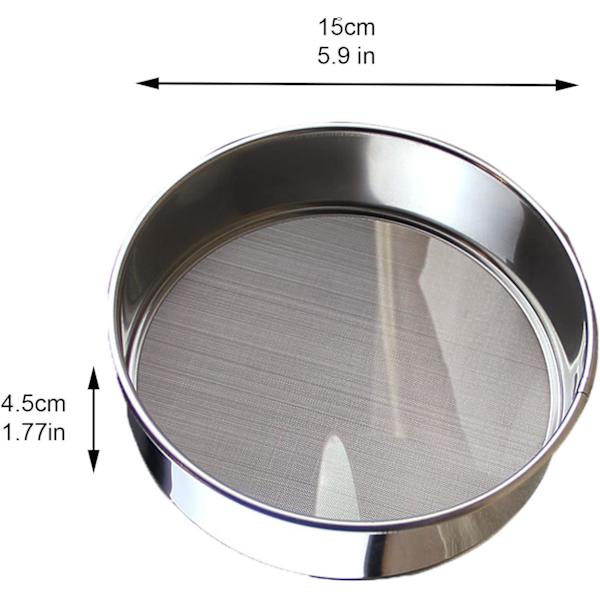 Melsifter, Rustfrit Stål, Melsifter, 60 Mesh Fin til Professionel Mel, Nem at Rengøre, Velegnet til Mel og Sukkersifter, 150 x 45