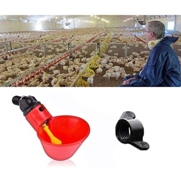 Automatisk drikkekop til kyllinger, ænder og fjerkræ - Automatisk drikkekop til fuglebur, foder til fjerkræ (12 stk.)