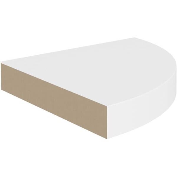 The Living Store Valkoinen kelluva kulmahylly 25x25x3,8 cm MDF - Seinähylly - Kulmahylly - Kelluva hylly - Seinäsäilytys - Seinäkoriste