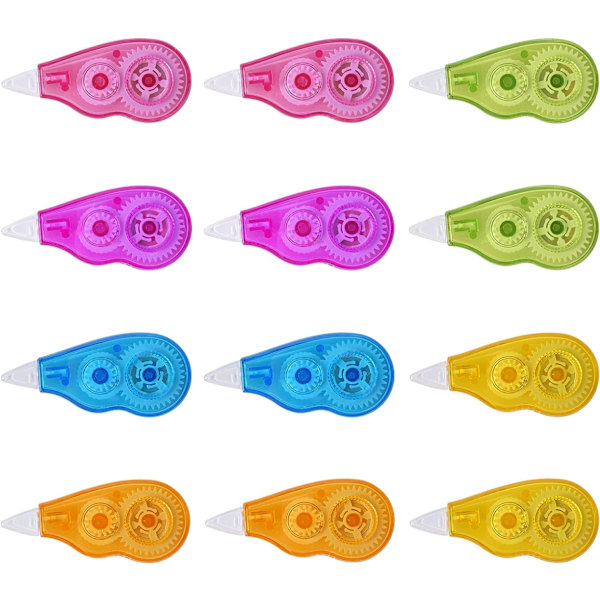 12 kpl korjausminihiiren korjausteipit, 4 m x 5 mm korjausrullat, korjausteippi, hiiren korjain, korjausroller kouluun ja toimistoon