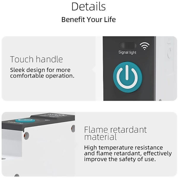 Eosnow DIN-skinne Strømbryter, Smart WIFI Bryter, Mobiltelefon Fjernkontroll, 3 Tidsinnstillingsmoduser, for Husholdningsapparater, 40A