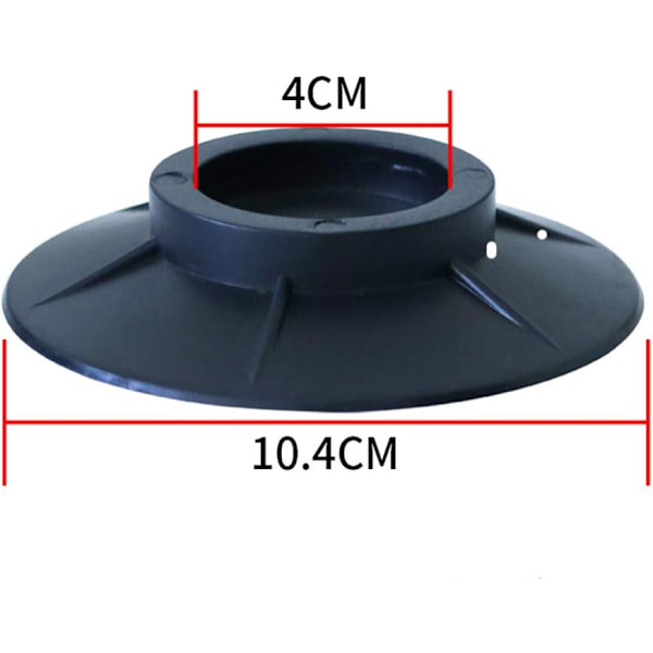 4 stk. vaskemaskine foddæmpere, anti-vibrationsmåtte, gummi, anti-vibrationsdæmpningspuder, tørretumbler, anti-vibrationsmåtte, sort