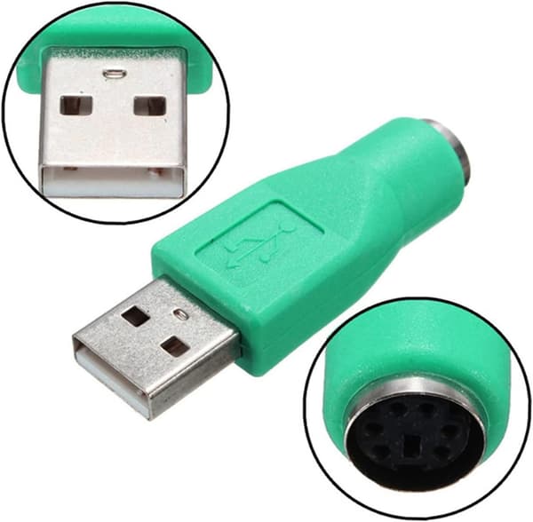 PS/2 til USB-adapter, USB hann til PS/2 hunn adaptere, erstatning