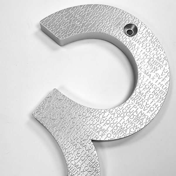 Husnummerplatta 8 tum (3, Silver) Modern dörrnummer skyltplatta Zinklegering Husadressnummer