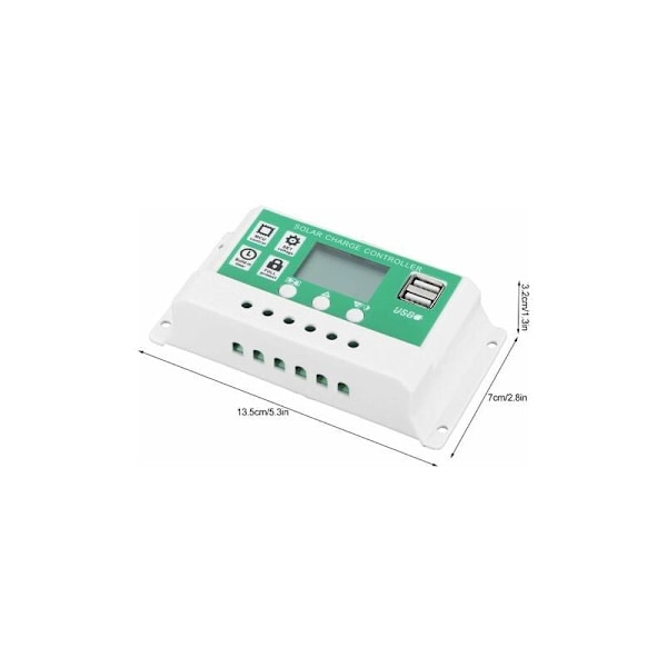 LCD-skærm solcellecontroller, 30A justerbar solpanelregulator, 12V 24V MPPT opladningsregulator tilbehør