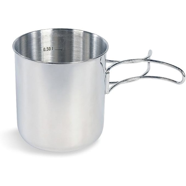 Handtagsmugg - Rostfritt stålmugg med hopfällbart handtag