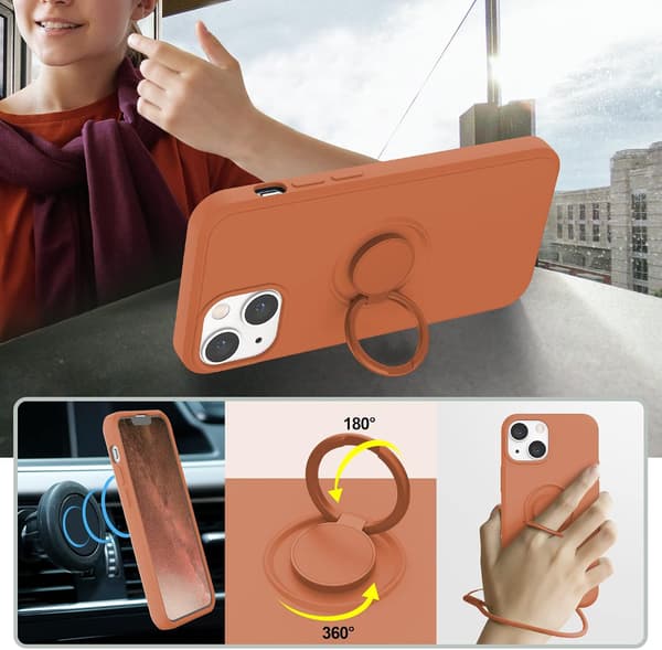 Kompatibel med iPhone 13 Cover, (Koral Orange)
