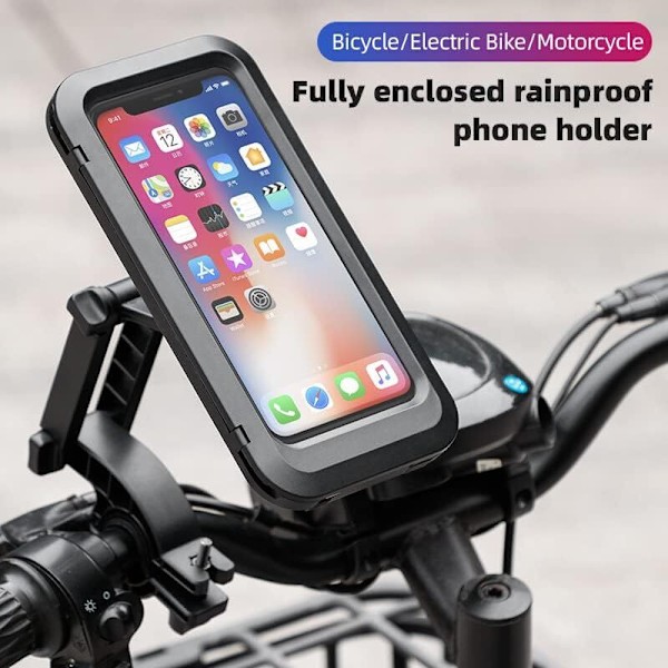 Vattentätt mobiltelefonstöd för motorcykel, universellt justerbart mobiltelefonstöd för motorcykelstyren med PC-pekskärm