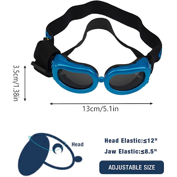 Hunde Goggles Hund Solbriller Kjæledyr Solbriller for UV-beskyttelse Hunde Goggles Vanntett Beskyttelse for Små og Mellomstore Hunder