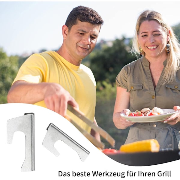 Sett med 3 universelle avstandsstykker i rustfritt stål for grill