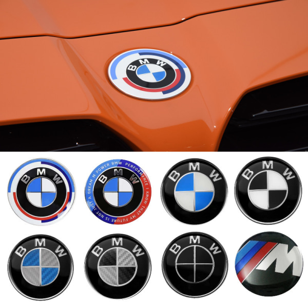 Lämplig för BMW-bilemblem och huvens främre emblem (82 mm stil 5)
