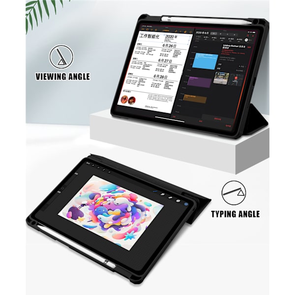 Kotelo iPad ipad pro11(2021/2020), Marmorikuvioinen PU-nahkakotelo jalustalla ja automaattisella lepo-/herätystoiminnolla