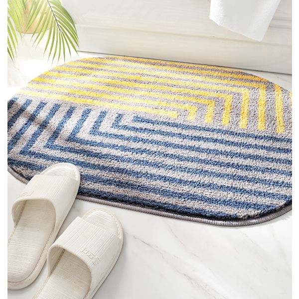 Badrumsmatta Oval Absorberande Badrumsgolvmatta Space City 50*80cm