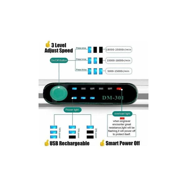 Mini Elektrisk Graveringspen Trådløst Roterende Værktøj
