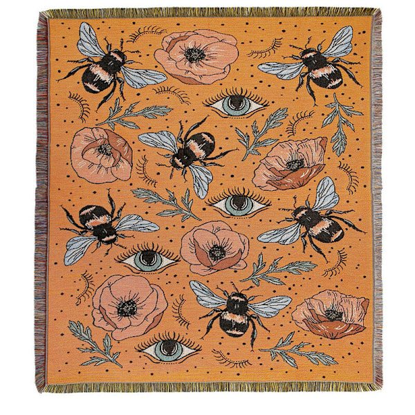 1 kpl 160x130cm Ruudullinen peitto Neulotut mehiläiset koristeltu mukavilla pehmeillä boheemeilla hapsuilla suojaavat kylmältä sohvalla lepäämiseen ja päiväunille