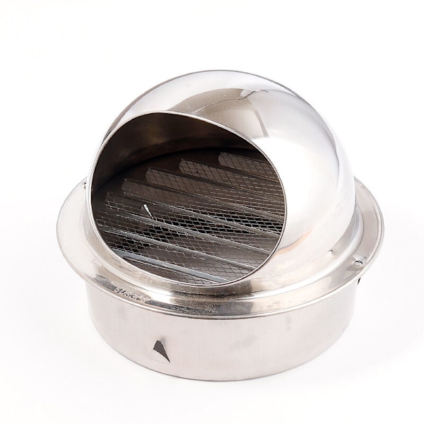 Ventilationsrist, rund hætteventilation, udløbsmundingsventilation i rustfrit stål 304 (Ø150mm)