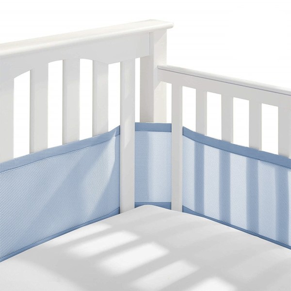 4 Sides Crib Bumper (2 deler, blå), Crib Bumper Protector, Brea