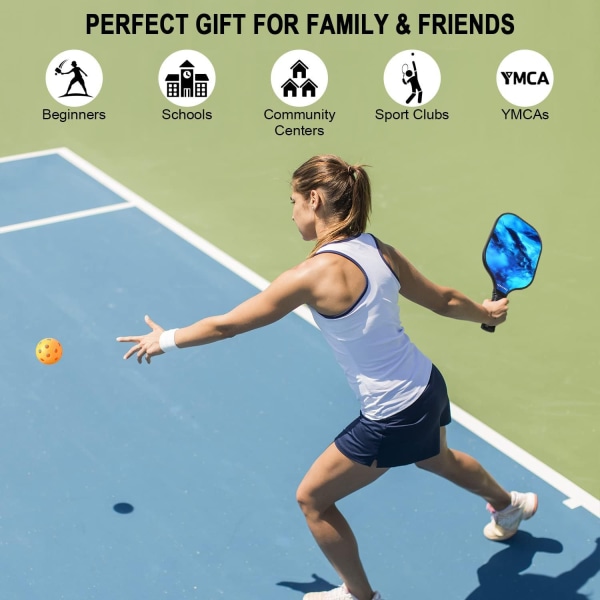 Pickleball-sett i karbonfiber - Profesjonelle pickleball-padler